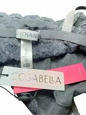 Cosabella Never Say Never Curvy Sweetie Lace Bralette Gray XS NEP1310 NWT